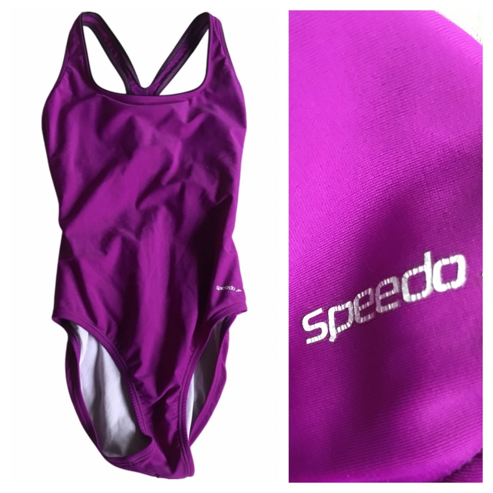 Speedo 1 piece Swimsuit Women’s size 6 Crossback purple orchid fully lined swim